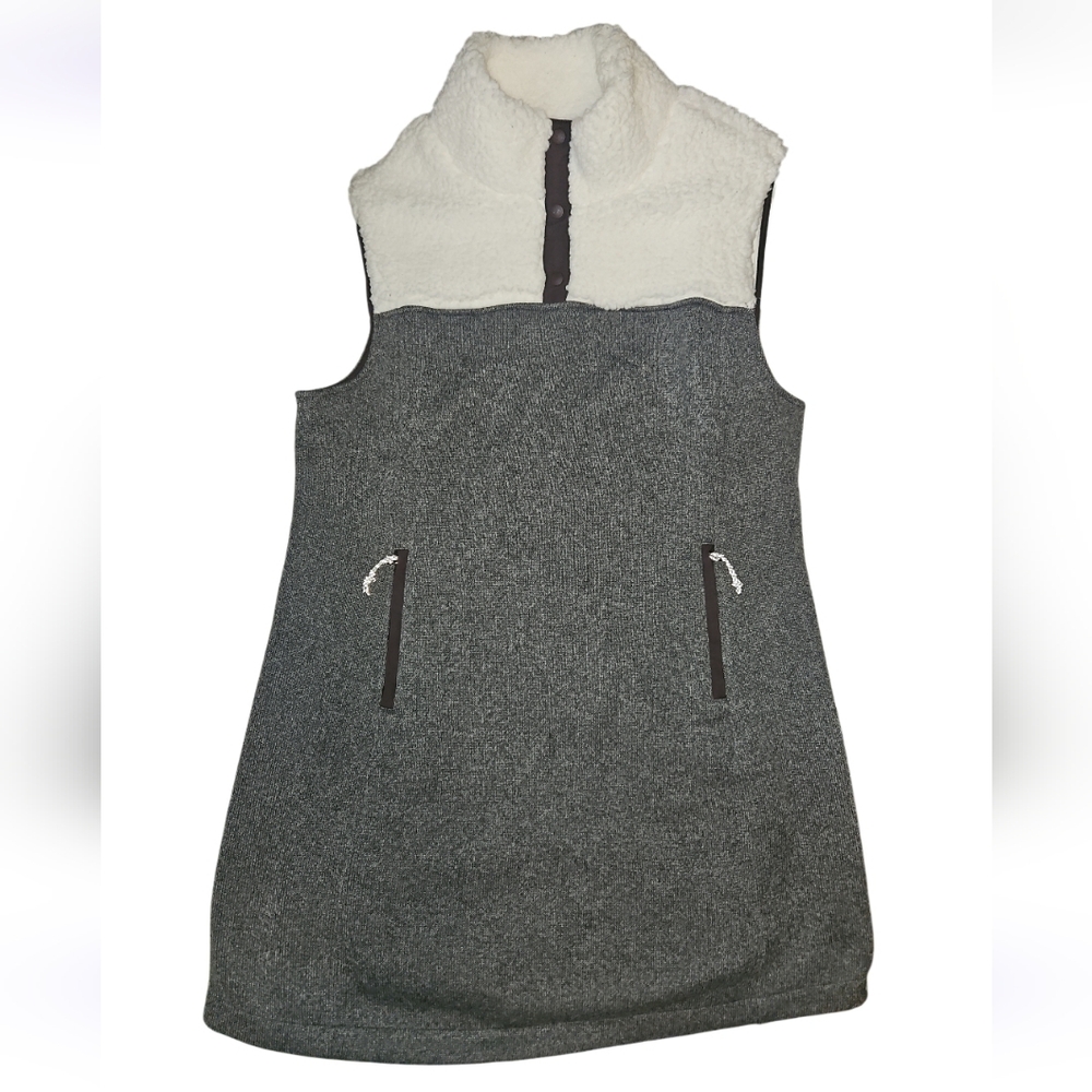 Title Nine Gray and White Sleeveless Dress